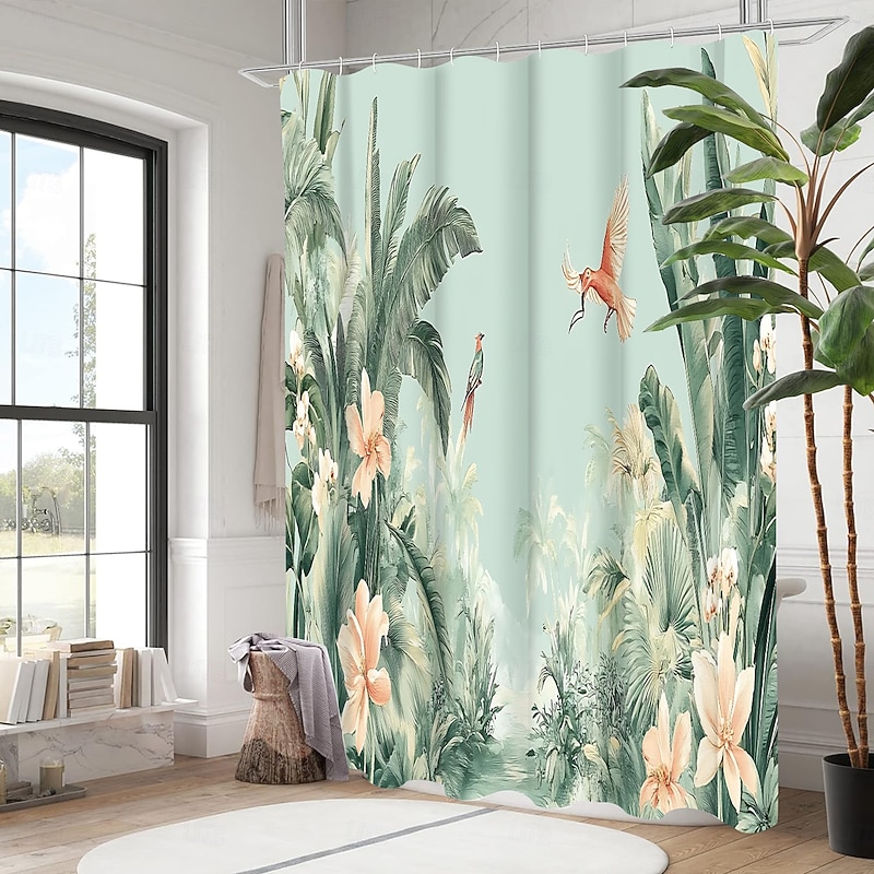 Shower Curtain with 12 Hooks 180cm*180cm(70