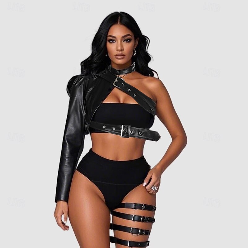 Punk & Gothic Jacket PU Leather Harness Fancy Dress Women's Halloween Carnival Nightclub Pride Parade Pride Month Adults' Top All Seasons