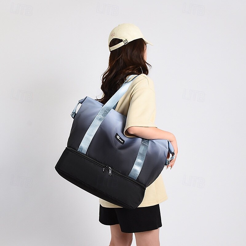 Weekender Bag Travel Duffel Bag with Shoe Compartment, Gym Bag with Wet Dry Separation, Gradient Color Hospital Maternity Bag, Large Capacity Carry On Tote for Women Men4