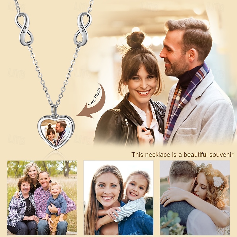 Personalized Heart Necklace Custom Best Gift for Mom – Engraved Photo Pendant, Exclusive Jewelry for Mom, Wife, Girlfriend, Perfect for Mother's Day, Valentine's Day, Anniversaries, Birthdays3