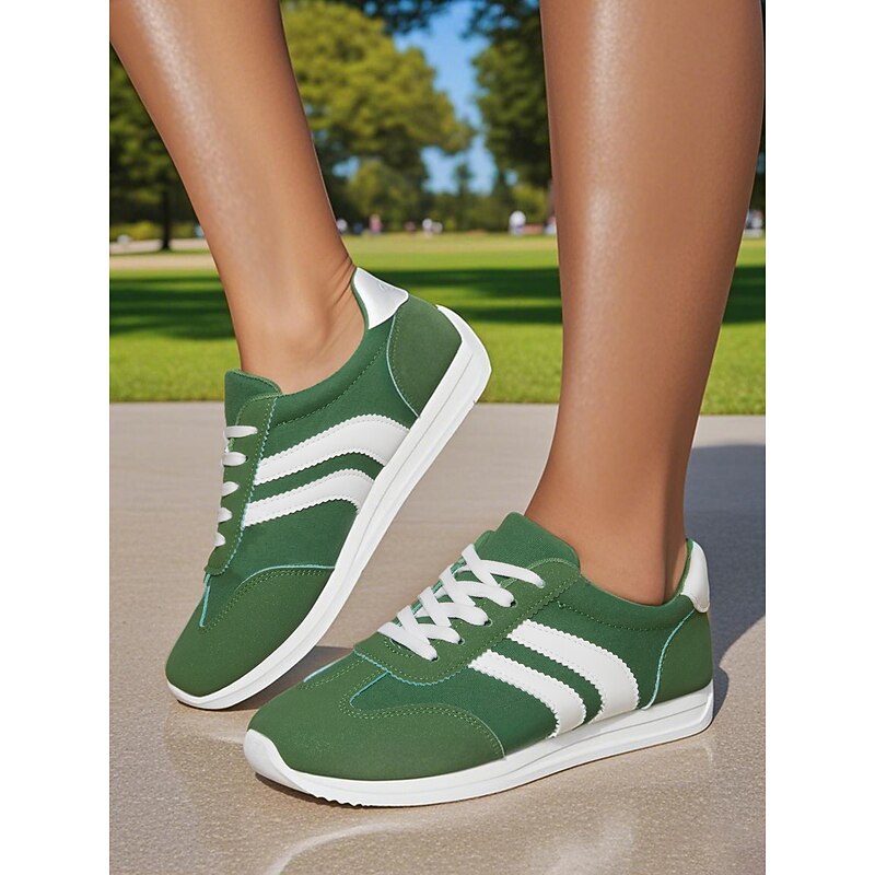 Women's Casual Sneakers with White Stripes | Lace-Up Walking Shoes for for Daily Wear & Street Style2
