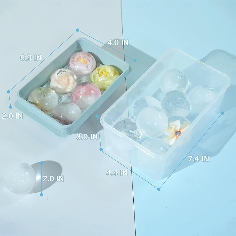 Large Ice Cube Molds, Big Round Whiskey Ice Cube Trays for Freezer, Easy to Fill & Release, Whiskey Bourbon Cocktail2