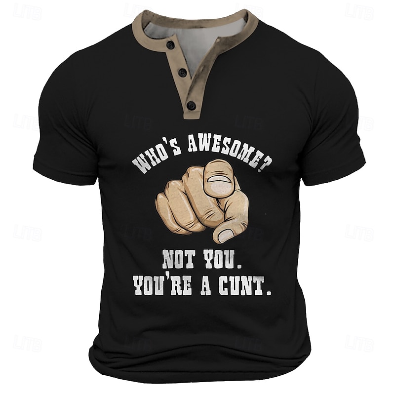 Men's T Shirt Henley Shirt Short Sleeve T shirt 3D Print Henley Shirt Sports Fashion Daily Street Sports Outdoor Casual Black Red Blue Summer Spring Clothing Apparel S M L XL XXL XXXL3