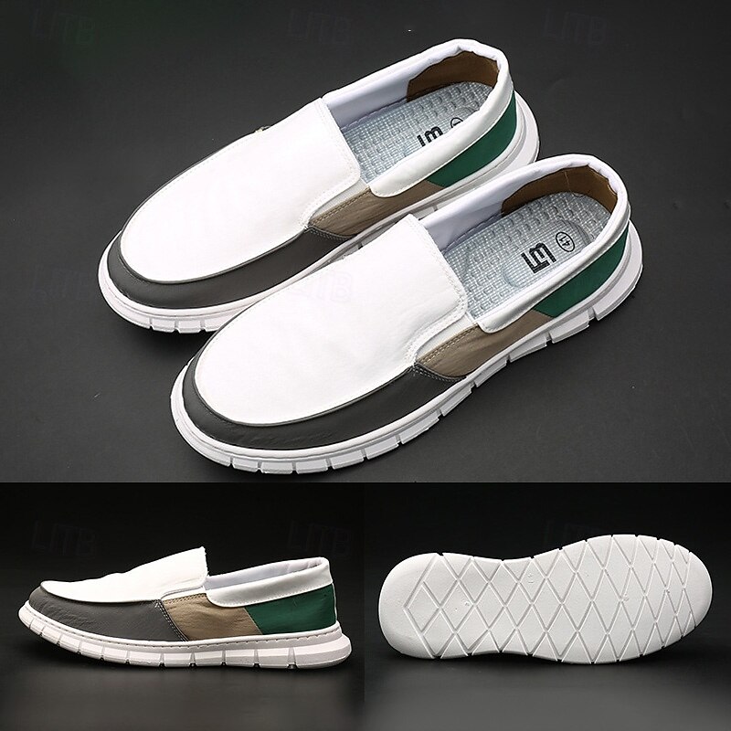 Men's Color Block Slip-On Casual Shoes – Breathable Lightweight Canvas Sneakers for Weekend Outings and Summer Wear4