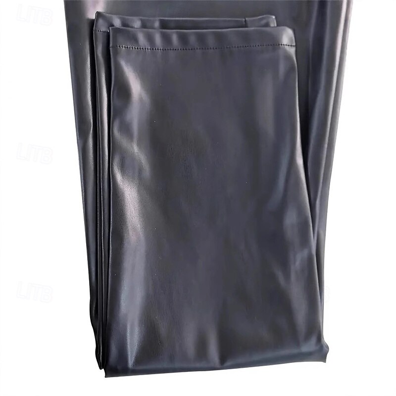 Men's Trousers Chinos Summer Pants Faux Leather Shorts Pocket Plain Comfort Breathable Vacation Daily Holiday Holiday Casual Black2