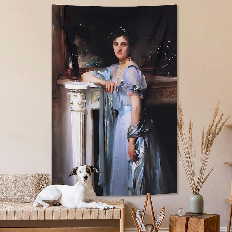 Famous Painting Hanging Tapestry Wall Art Large Tapestry Mural Decor Photograph Backdrop Blanket Curtain Home Bedroom Living Room Decoration John Singer Sargent Madame X2