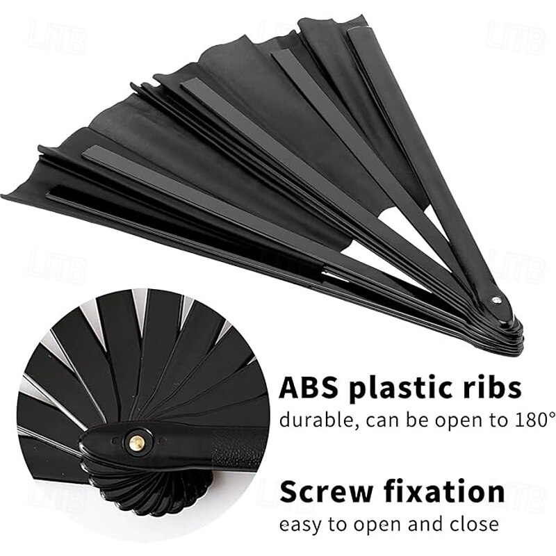 2 Pcs Boots on The Ground Fan Large Hand Fan in Bulk Chinese Japanese Kung Fu Tai Chi Popping Clack Rave Handheld Folding Fans for Line Dancing3