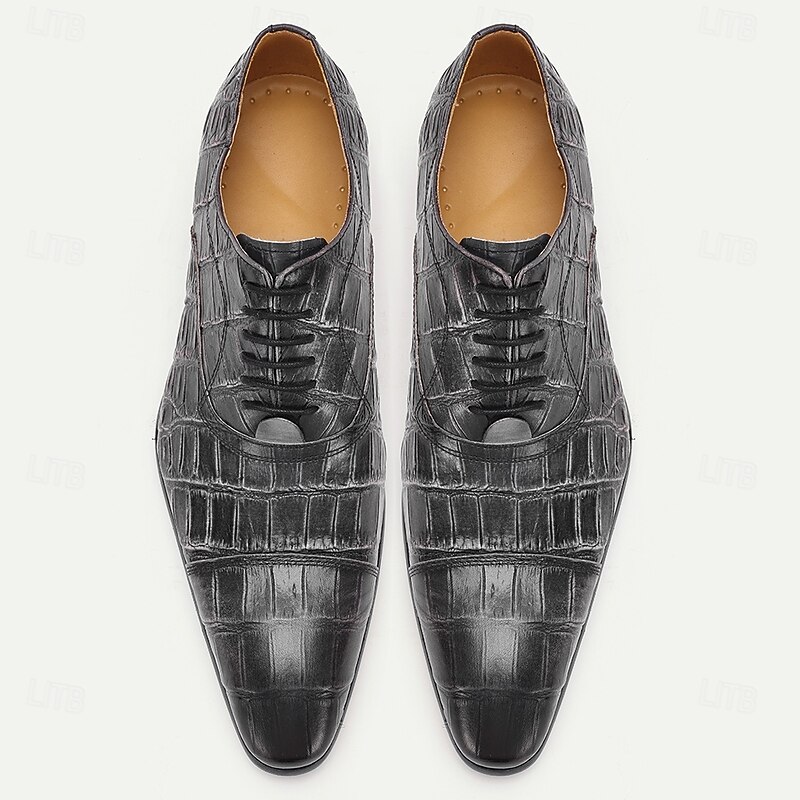 Men's Purple Crocodile Pattern Leather Oxford Shoes – Kentucky Derby Shoes for Business and Special Events4