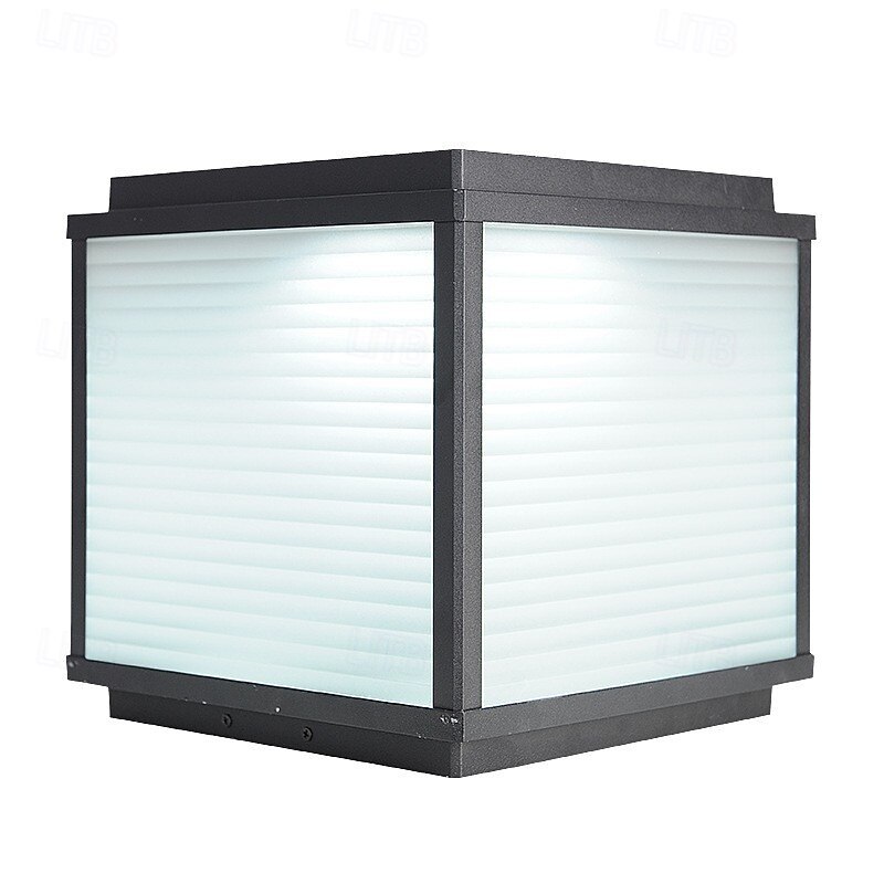 IP54 Outdoor Pillar Lights Fixtures Square Fence Column Post Lights for Courtyard Decoration Simple Pillar Lantern Pillar Lights Walkways, Garden3