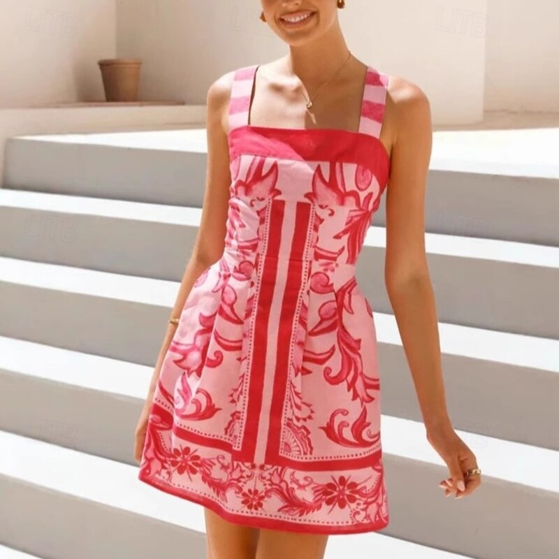 Retro Vintage 1950s Vintage Inspired Mini A Line Dress Floral Fancy Dress Women's Vacation Homecoming Party & Evening Adults' Dress Summer4