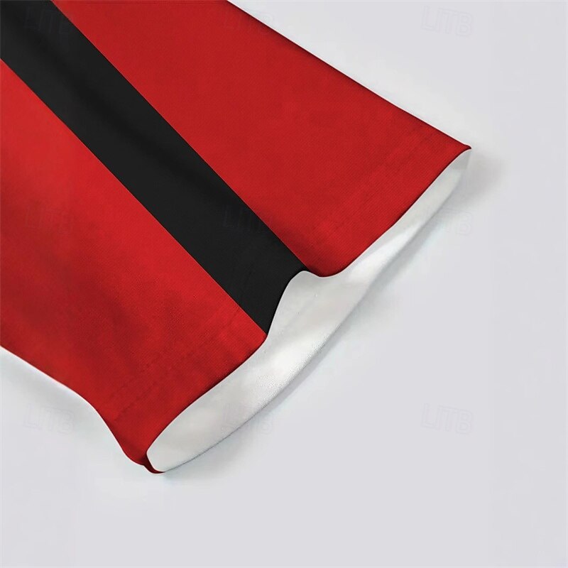 Men's T Shirt Tee Short Sleeve Shirt Tee Top Short Sleeve Crew Neck Summer Spring Color Block Fashion Designer Basic Patchwork Vacation Street Going out Red Top Tee for Men4