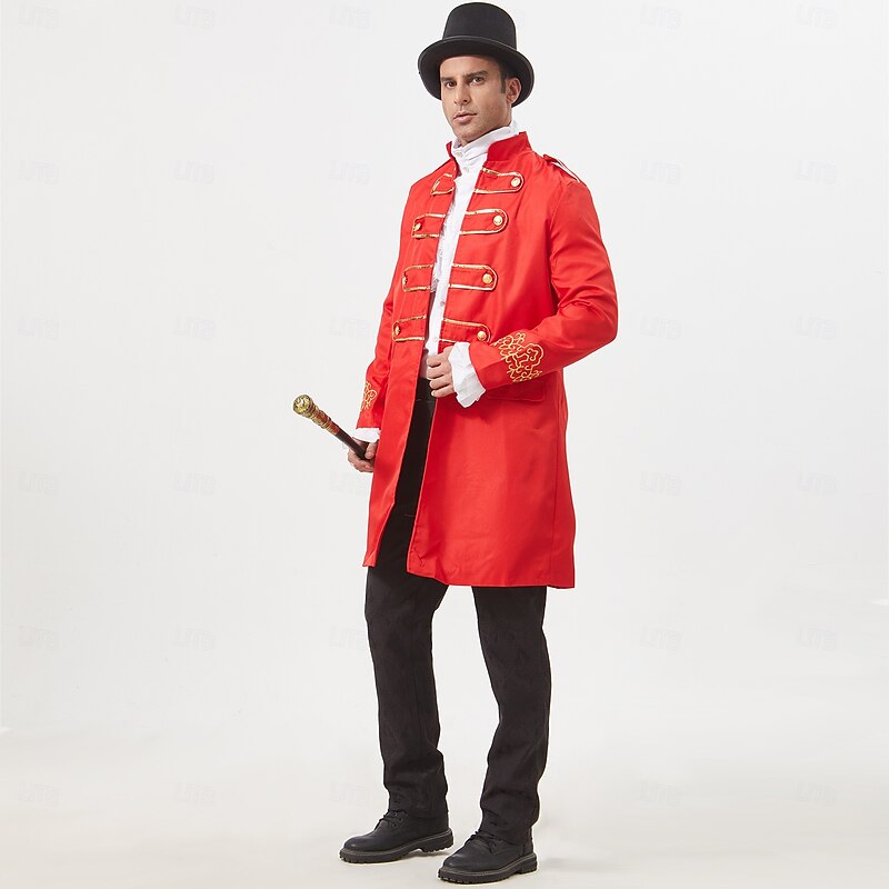 Punk & Gothic Steampunk Military Style Coat Outerwear Embroidered Fancy Dress Men's Royal Halloween Carnival Performance LARP Ren Faire Adults'4