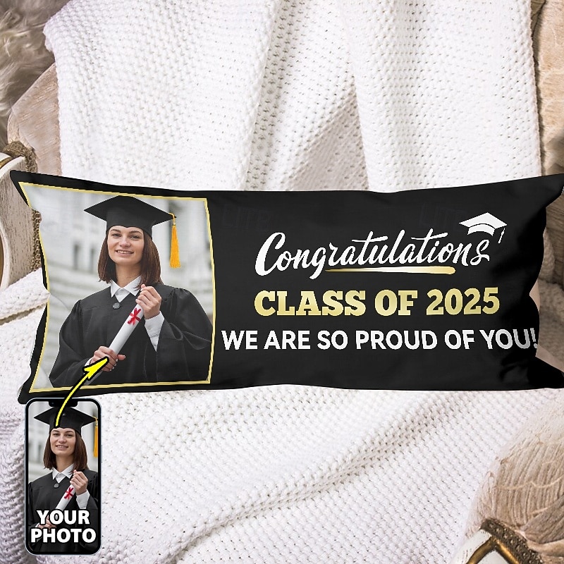 Graduation Custom Body Pillow Cover Add your Image Best Graduation Gifts Personalized Gift Photo Design Picture Cushion Bed Pillowcase Cushion Cover 1pc Custom Made2