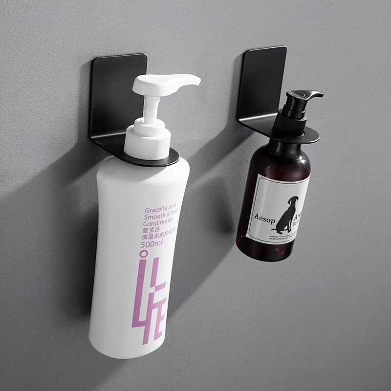 2PCS Shower Gel Rack Shampoo Bottle Holder Hooks, 304 Stainless Steel, No Punch Easy Wall Mount3