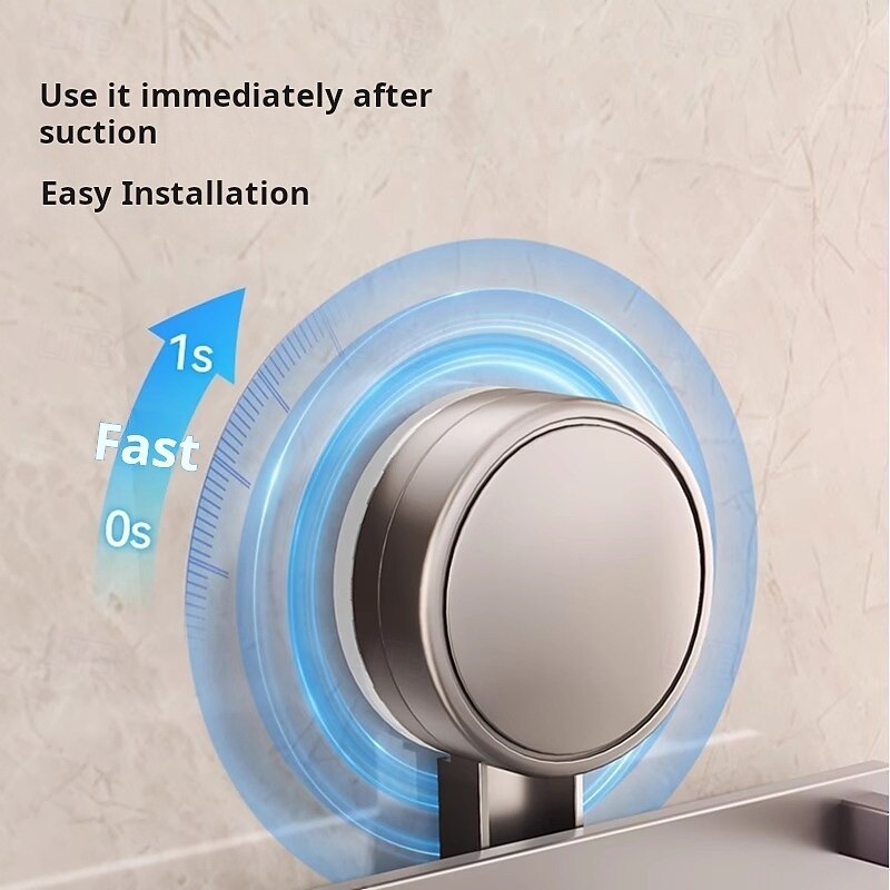 Multi Functional Kitchen Suction Cup Storage Rack - Hook Hanging Rod Wall Mounted Knife Holder&Shovel Hanging Rack Pot Cover Rack, One-Stop Kitchenware Storage Solution4