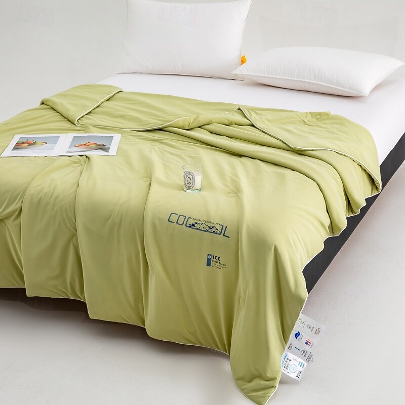 Cooling Quilt Comforter Breathable Tencel Lyocell Fiber Quilt Queen Cooling Blanket for Hot Sleeper Lightweight Duvet for Summer Green Pink Blue Purple3