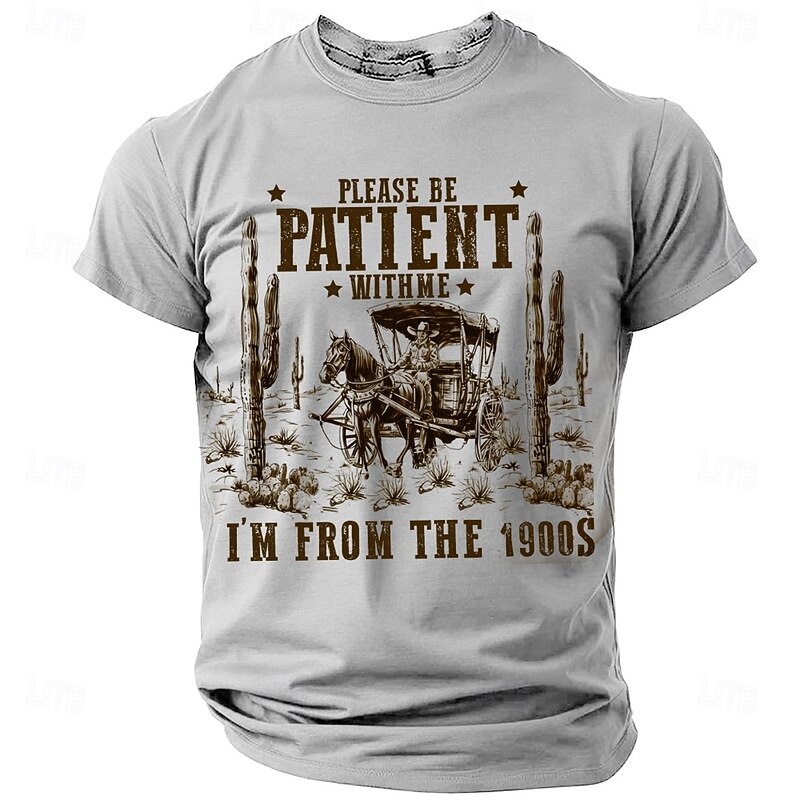 Men's Humorous Graphic T-Shirt: "Please Be Patient I'm From The 1900s" Vintage Lifestyle Tee3