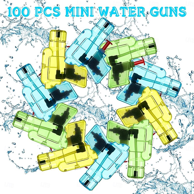 100 Pack Mini Water Gun for Boys and Girls Colorful Water Squirt Guns Small Toy Gun Plastic Pistol for Beach Water Park Swimming Pool Party Favors(Random Color)2