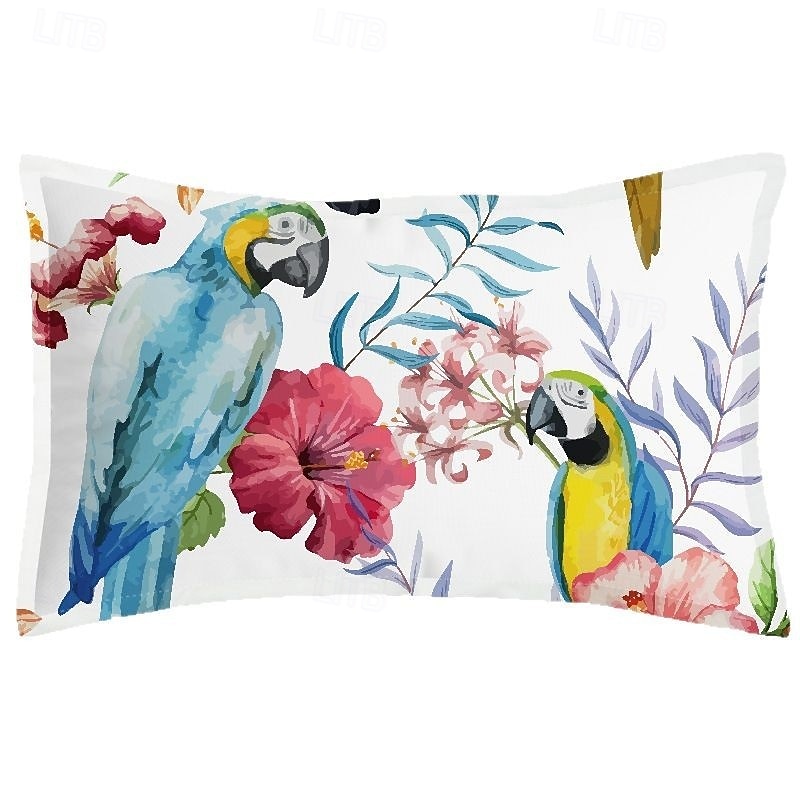 Romantic Style Pillowcases, Flowers And Birds, Natural Plant Flannel, Imitation Satin, Satin Pillowcases American Style Pillowcases