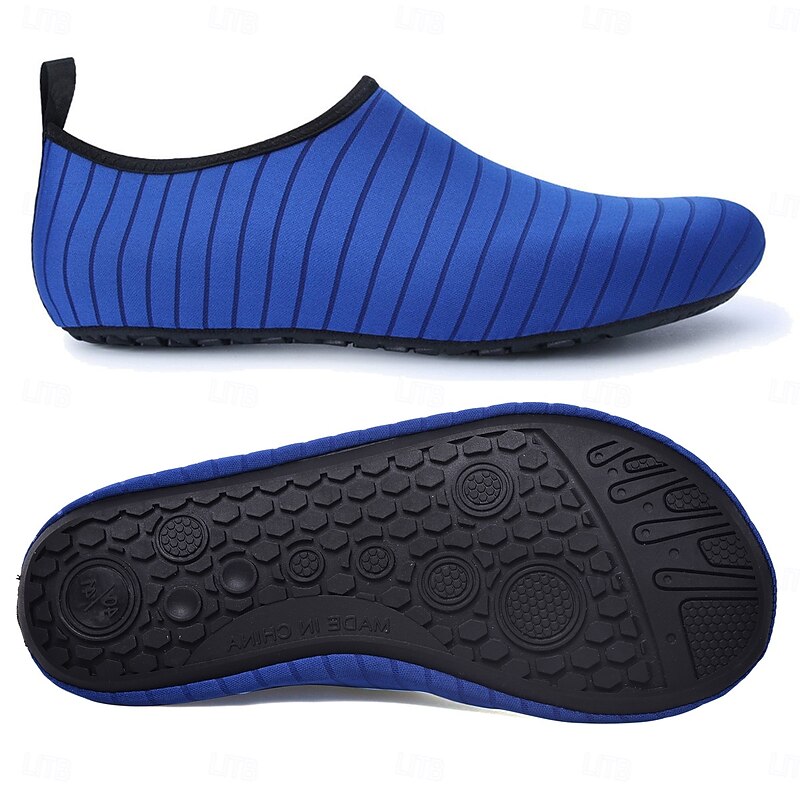 Unisex Quick-Dry Aqua Shoes for Swimming, Beach, Surfing & Water Sports – Lightweight Barefoot Water Shoes with Anti-Slip Sole, Striped Design3