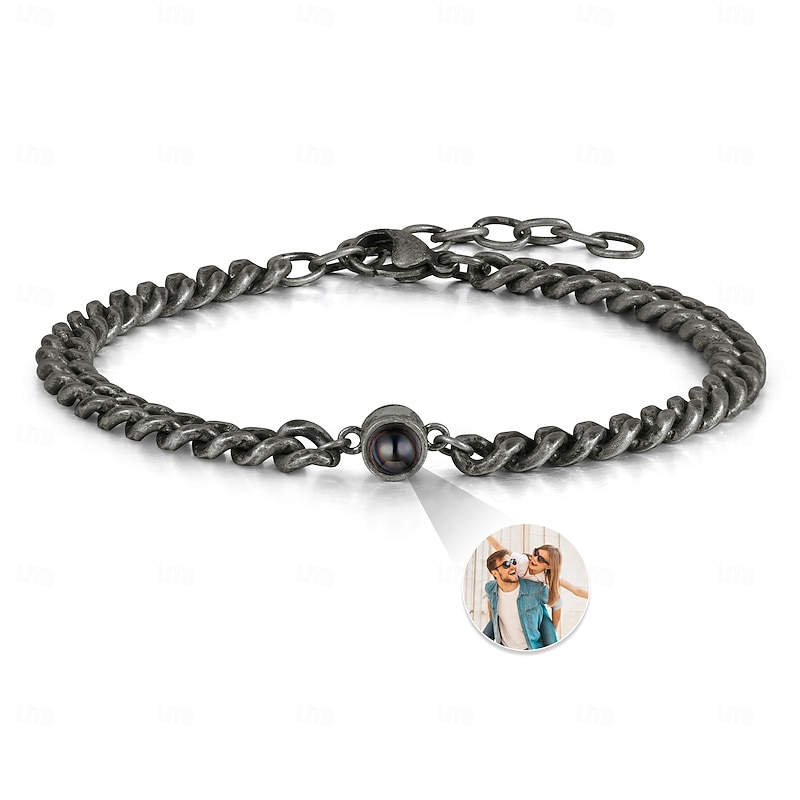 Personalized Projection Bracelet Custom Best Gift for Dad, Husband, Boyfriend, Unique Keepsake for Father's Day, Birthday, Valentine's Day, Christmas