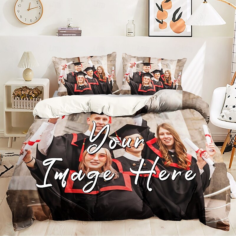 Graduation Custom Comforter Set Best Graduation Gift Design Personalized Bedding Duvet Cover & Set Personalized Comforter Set 2 Pillowcases