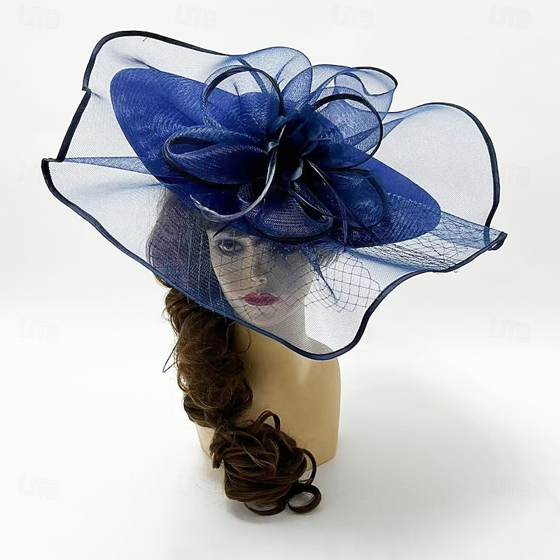 Headdress Sinamay Fedora Hat Wedding Evening Party Tea Party Horse Race Cocktail Vintage Cute With Feather Headpiece Headwear
