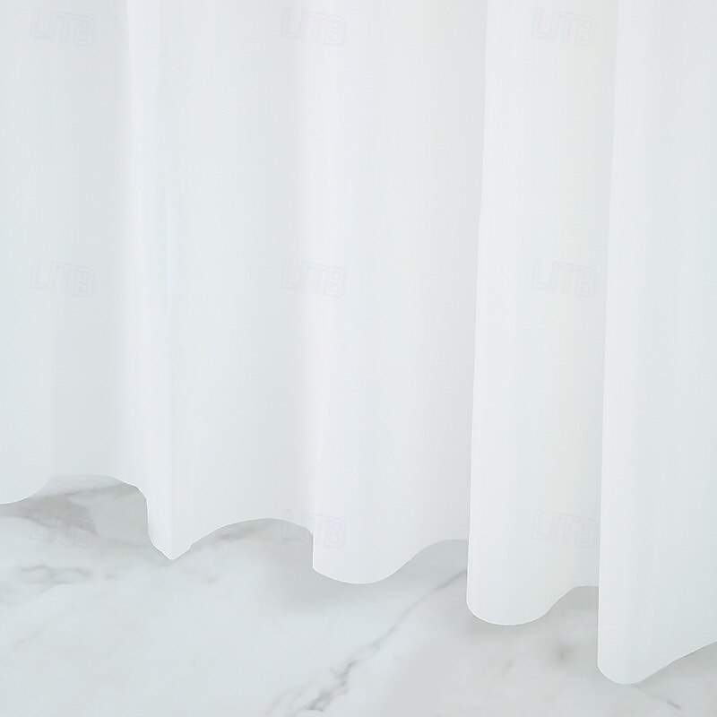 Shower Curtains Mould Proof Resistant, Waterproof PEVA Shower Curtain Heavy Duty Bathroom Curtains, With White 12 Plastic Hooks, 180cm x 180cm3