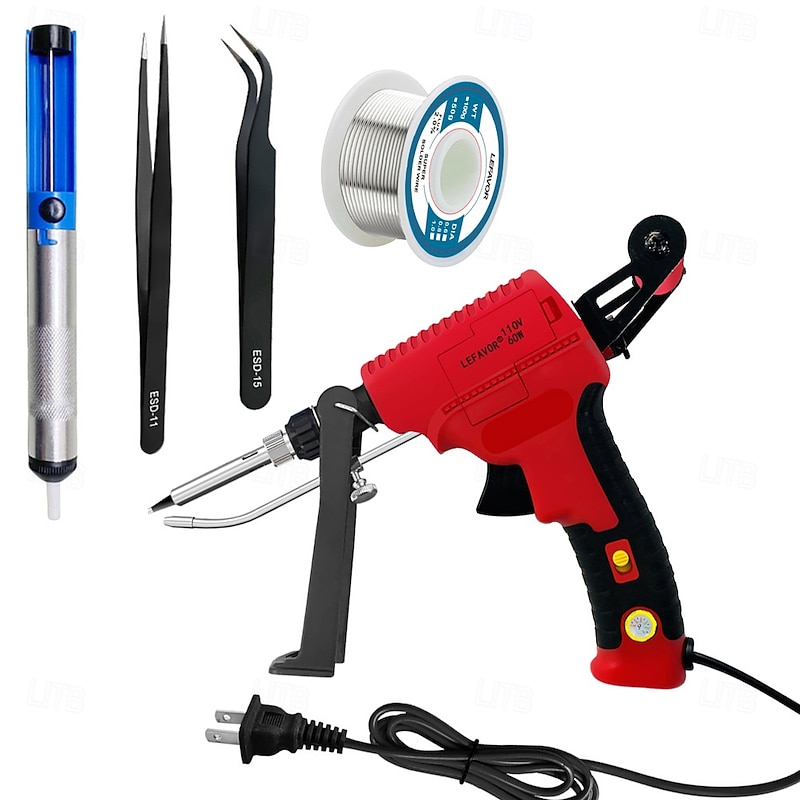 60/80W Electric Soldering Iron, Welding Tools and Accessories for Pipe, Manual Soldering Gun, Internal Heating Automatically Send Tin Gun, Soldering Welding Repair Tool