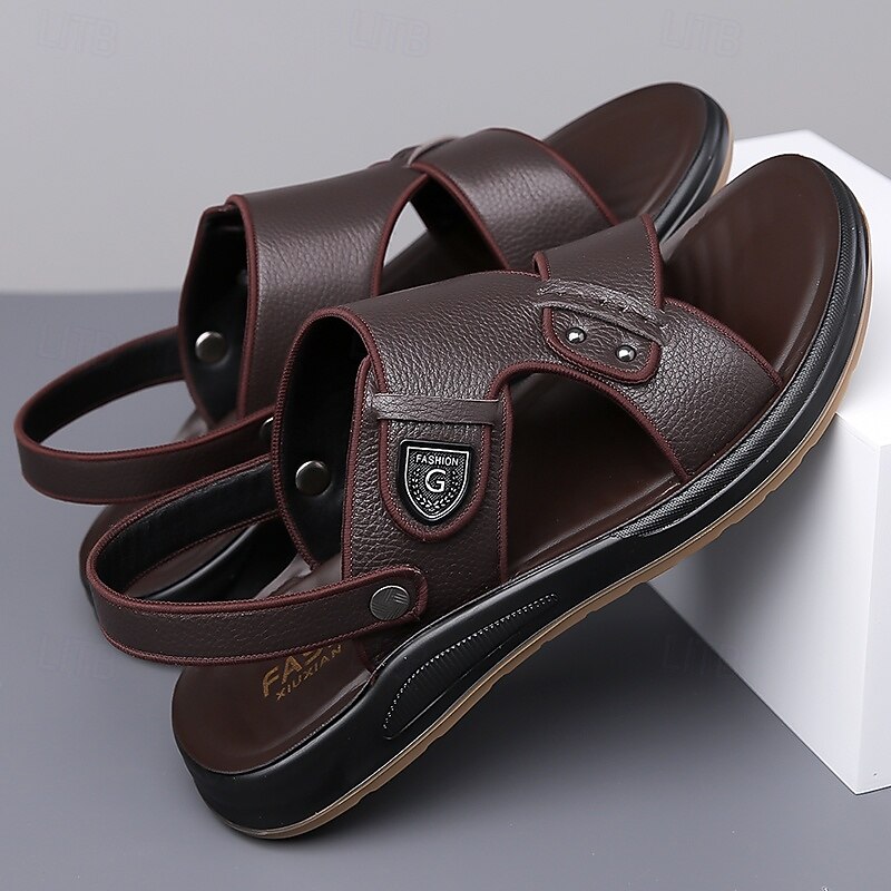 Men's Fashionable Faux Leather Sandals with Buckle Straps – Trendy and Comfortable Footwear for Summer and Everyday Wear3
