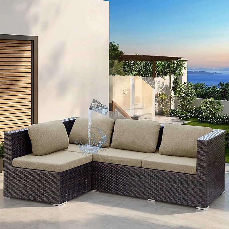 Patio Square Water-Resistant Slipcover Outdoor Sofa Seat Cover Durable Waterproof Fabric Protects Against Rain Dust and Sunlight Easy-to-Fit Design Ensures a Snug Fit Ideal for Garden Patio Furniture