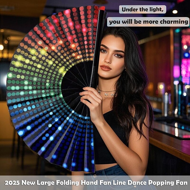 Boots on The Ground Fan Large Folding Fan-Hand Fan Popping Fan for Line Dancing Clacking Fans for Boots On The Ground Dance, Party,Outdoor,Decoration2