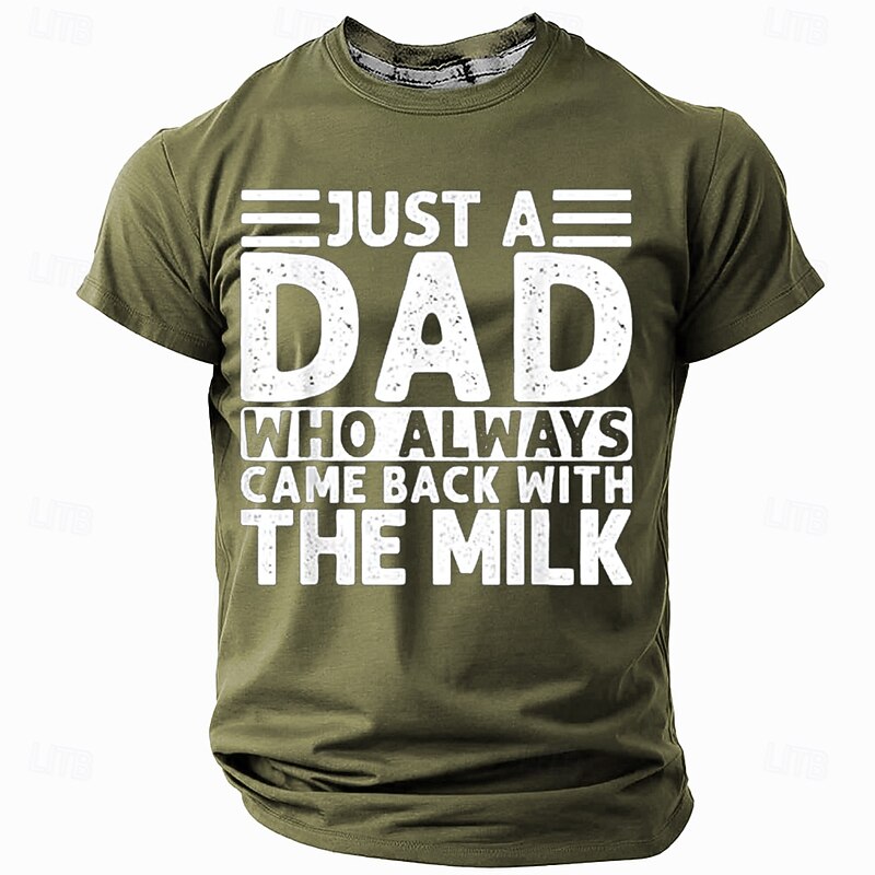 Men's 'Just A Dad Who Always Came Back With The Milk' Funny T-Shirt - Father's Day Humor Graphic Tee3