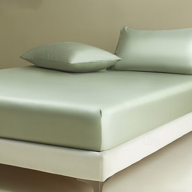 Tencel Bed Sheet Single Piece Summer Cool Ice Silk Mattress Protector Full Package Non-slip Bed Cover Bed Sheet Set4