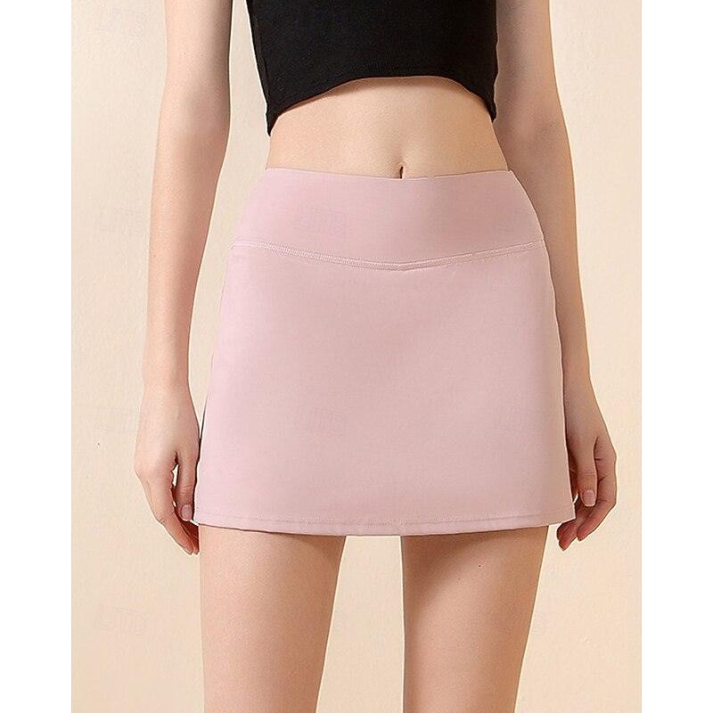 Women's Solid Colored Tennis Skirts Tennis Skirts with Shorts Side Split Split Quick Dry Tennis Golf Pickleball Bottoms Black Pink Blue Tennis Clothing4