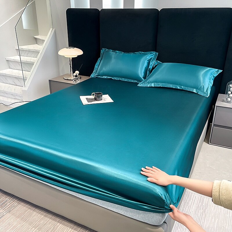 Satin Full-surround Anti-slip Urine-proof Mattress Cover Washed Silk Waterproof Bed Sheet Simmons Protective Cover