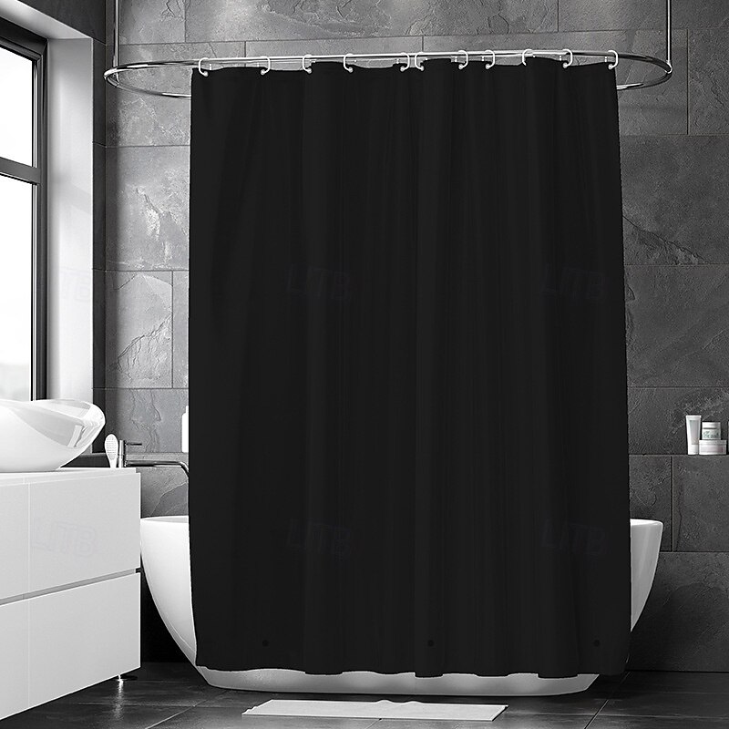 Shower Curtain PEVA Waterproof Mould Proof&Mildew Resistant Bathroom Curtains with Hooks Easy Installation Quick-Drying 180cm*180cm(70"*70")4
