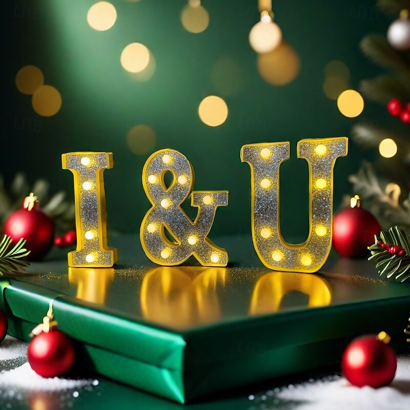 21CM Warm Light Led Letter Shape Light Colorful Silver Pink2