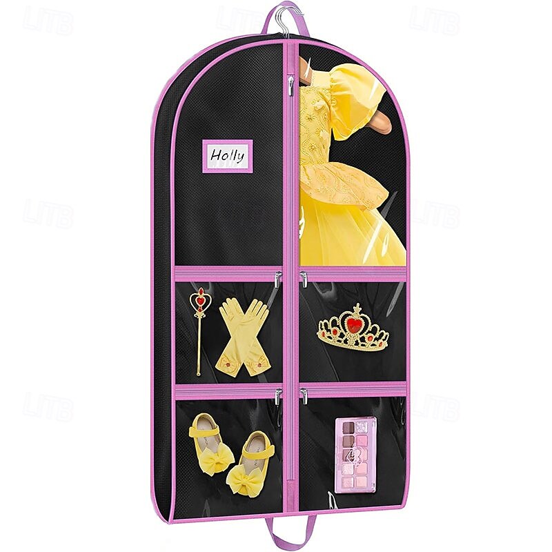 Dance Garment Bags for Dancers with 4 Pockets Garment Bags for Dance Costumes 40" Cheer Uniform Garment Bag Hanging Kids Garment Bag for Recital, Competition, Travel, Storage2