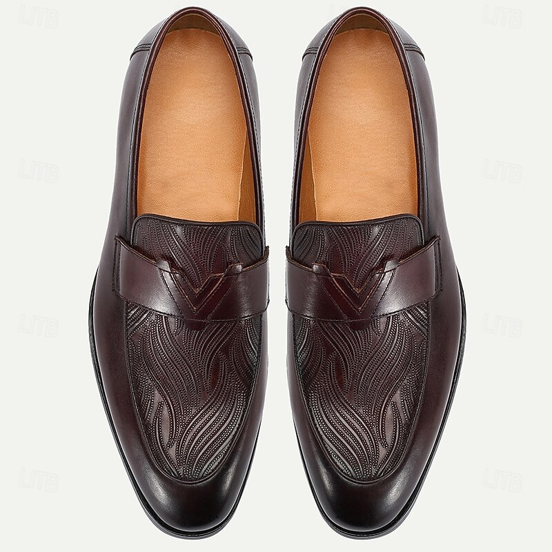 Men's Dark Brown Leather Penny Loafers – Classic Kentucky Derby Shoes for Race Day and Garden Party Outfits4