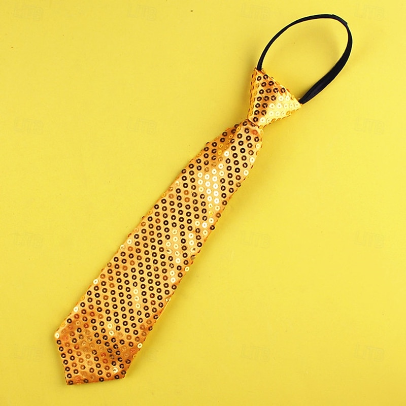 Retro Vintage 1980s Pre-tied Tie Disco Sequin Fancy Dress Unisex Halloween Carnival Pride Parade Pride Month Adults' Tie All Seasons2