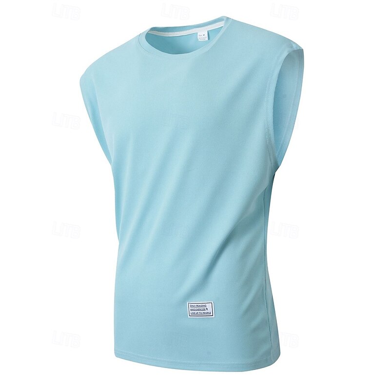 Men's Waffle Tee Tank Top Vest Top Undershirt Sleeveless Crew Neck Summer Plain Fashion Designer Basic Classic Vacation Street Going out Black White Pink Top Tee for Men - Main Image