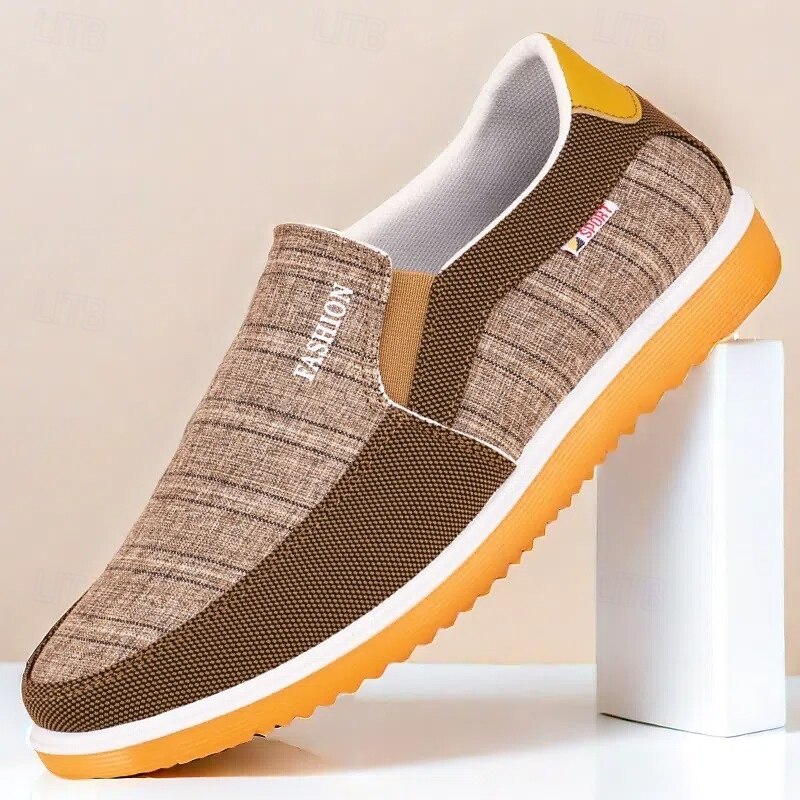 Men's Sport Style Slip-On Sneakers – Comfortable Mesh Casual Shoes for Walking, Streetwear and Leisure Activities