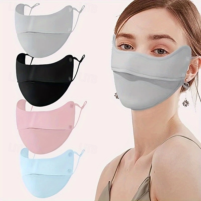 Silk Sunscreen Mask For Women 3D Stereo Eye Protection Summer Breathable Anti-ultraviolet Mask Thin