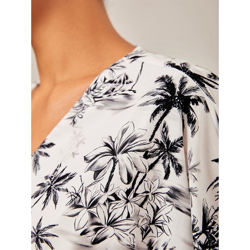 Summer Sketch Hand-Drawing  Bell Sleeve Jumpsuit2