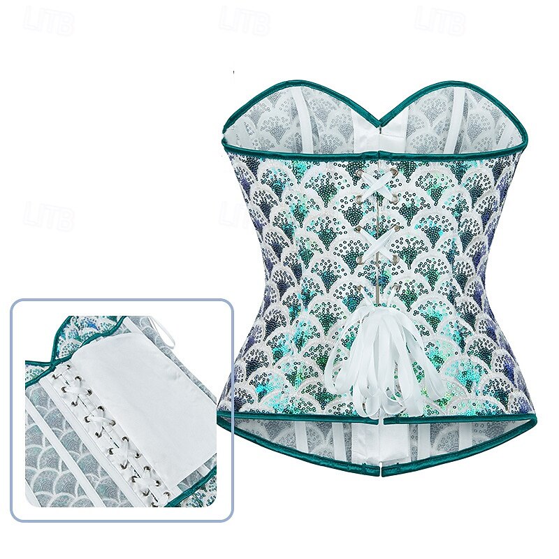 Rococo Overbust Corset Masquerade Overbust Corset Cosplay Jacquard Tummy Control Push Up Jacquard Fancy Dress Women's Royal Masquerade Party Carnival of Venice Adults' Corset4