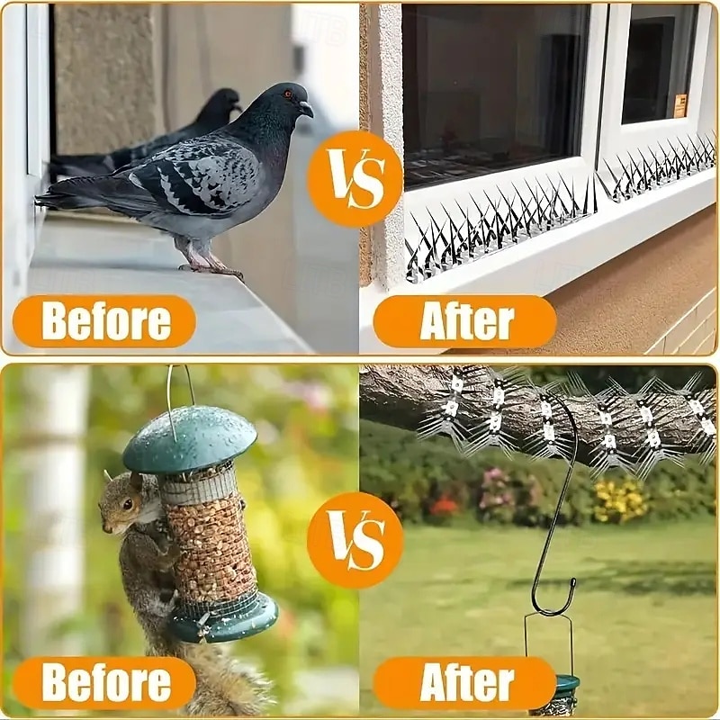 1 Piece of Stainless Steel Bird and Rodent Deterrent-requires No Power Supply and Is Effective Against Climbing Rats Squirrels Raccoons and Snakes3