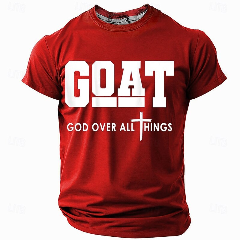 Easter Men's Funny GOD T Shirt Short Sleeve T shirt 3D Print Crew Neck Shirt Fashion Daily Casual Street Casual Daily Black Red Blue Summer Spring All Seasons Clothing Apparel S M L XL XXL XXXL3