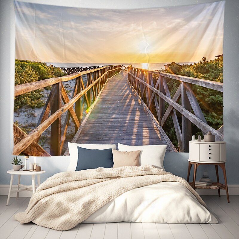 Landscape Beach Tapestry Large Tapestry Mural Decor Photograph Backdrop Blanket Curtain Home Bedroom Living Room Decoration3