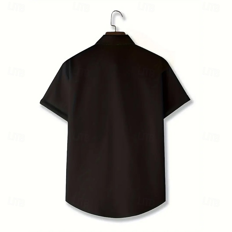 Men's Geometric Striped Shirt Button Up Shirt Short Sleeve Fashion Casual Outdoor Vacation Streetwear Summer Spring Turndown 3D Print Collared Shirts Blue Purple3